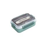Vagonlife Bento 1000ml Lunchbox Tek Katlı 3 Bölmeli Çelik Sefer Tası Yemek Kutusu (Koyu Yeşil)
