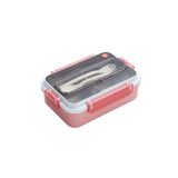 Vagonlife Bento 1000ml Lunchbox Tek Katlı 3 Bölmeli Çelik Sefer Tası Yemek Kutusu (Pembe)