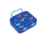 Vagonlife Bento 1000ml Lunchbox Tek Katlı 3 Bölmeli Kulplu ABS Plastik Çocuk Sefer Tası Yemek Kutusu (Lacivert)