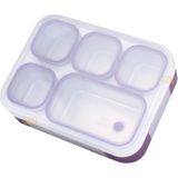 Vagonlife Bento 1000ML Lunchbox Tek Katlı 5 Bölmeli Çelik Sefer Tası Yemek Kutusu (Mor) - 41 Delft Blue