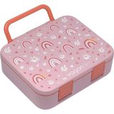 Vagonlife Bento 1000ML Lunchbox Yeni Koleksiyon Tek Katlı 3 Bölmeli Abs Plastik Çocuk Sefer Tası Yemek Kutusu - Pembe