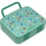 Vagonlife Bento 1000ML Lunchbox Yeni Koleksiyon Tek Katlı 3 Bölmeli Abs Plastik Çocuk Sefer Tası Yemek Kutusu - Yeşil