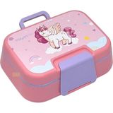 Vagonlife Bento 1030ML Lunchbox Katlı 3 Bölmeli Pp Sefer Tası Yemek Kutusu (Pembe) - Standart