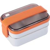 Vagonlife Bento 1200ML Çift Renk Lunchbox Yeni Koleksiyon 2 Katlı Çelik Sefer Tası Yemek Kutusu - Beyaz