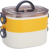 Vagonlife Bento 1200ml Çift Renkli Lunchbox Yeni Koleksiyon 2 Katlı Çelik Sefer Tası Yemek Kutusu - Altın