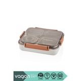 Vagonlife Bento 1200ml Lunchbox Yeni Koleksiyon Tek Katlı 4 Bölmeli ve Kaseli Çelik Sefer Tası Yemek Kutusu