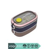 Vagonlife Bento 1300ml Lunchbox Yeni Koleksiyon 2 Katlı 3 Bölmeli Paslanmaz Çelik Sefer Tası Yemek Kutusu Pembe-mor
