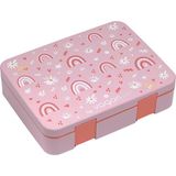 Vagonlife Bento 1300ML Lunchbox Yeni Koleksiyon Tek Katlı 4 Bölmeli Abs Plastik Çocuk Sefer Tası Yemek Kutusu - Pembe