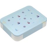 Vagonlife Bento 1330ML Lunchbox Yeni Koleksiyon Tek Katlı 5 Bölmeli Pp Plastik Çocuk Sefer Tası Yemek Kutusu - Mavi