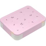 Vagonlife Bento 1330ML Lunchbox Yeni Koleksiyon Tek Katlı 5 Bölmeli Pp Plastik Çocuk Sefer Tası Yemek Kutusu - Pembe