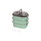 Vagonlife Bento 1450ML Lunchbox Üç Katlı 5 Bölmeli ve Mini Sosluklu Çelik Sefer Tası Yemek Kut