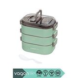 Vagonlife Bento 1450ML Lunchbox Yeni Koleksiyon Üç Katlı 5 Bölmeli Çelik Sefer Tası Yemek Kutusu - Yeşil