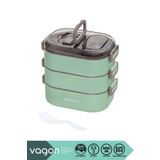 Vagonlife Bento 1450ml Lunchbox Yeni Koleksiyon Üç Katlı 5 Bölmeli Çelik Sefer Tası Yemek Kutusu