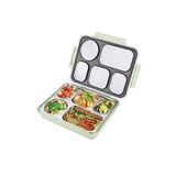 Vagonlife Bento 1600ml Lunchbox Tek Katlı 5 Bölmeli Çelik Sefer Tası Yemek Kutusu (Açık Yeşil)