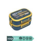 Vagonlife Bento 1650ml Lunchbox Yeni Koleksiyon 2 Katlı 3 Bölmeli Paslanmaz Çelik Sefer Tası Yemek Kutusu
