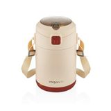 Vagonlife Bento 1800ml Lunchbox 2 Kaseli 4-6 Saat Sıcak/Soğuk Termos Özellikli Çelik Sefer Tası Yemek Kutusu (Bej)
