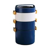 Vagonlife Bento 1800ml Lunchbox 3 Katlı Çelik Sefer Tası (Lacivert)
