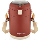 Vagonlife Bento 1800ML Lunchbox Yeni Koleksiyon 2 Kaseli 4-6 Saat Sıcak/soğuk Termos Özellikli Çelik Sefer Tası Yemek Kutusu - Kırmızı
