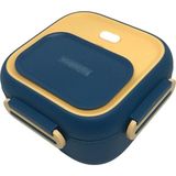 Vagonlife Bento 500ml Lunchbox Tek Katlı Çelik Sefer Tası Yemek Kutusu (Lacivert-Sarı)