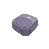Vagonlife Bento 500ml Lunchbox Tek Katlı Çelik Sefer Tası Yemek Kutusu (Mor-Gri)