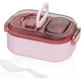 Vagonlife Bento 550ML Lunchbox Tek Katlı Bölmesiz Çelik Sefer Tası Yemek Kutusu (Pembe) - 41 Delft Blue