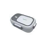 Vagonlife Bento 550ml Lunchbox Tek Katlı Çelik Sefer Tası Yemek Kutusu (Beyaz-Gri)
