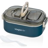 Vagonlife Bento 550ML Lunchbox Yeni Koleksiyon Tek Katlı Bölmesiz Çelik Sefer Tası Yemek Kutusu - Lacivert