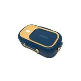 Vagonlife Bento 550ML Lunchbox Yeni Koleksiyon Tek Katlı Çelik Sefer Tası Yemek Kutusu - Lacivert - Sarı