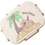 Vagonlife Bento 600ML Lunchbox Capybara Desenli Tek Katlı 2 Bölmeli Paslanmaz Çelik Sefer Tası Yemek Kutusu - Kahverengi Desenli