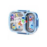 Vagonlife Bento 600ml Lunchbox Sevimli Desenli Tek Katlı 2 Bölmeli Sızdırmaz Paslanmaz Çelik Sefer Tası Çocuk Okul Yemek Kutusu Plastik Kaşık Hediyeli BPA Yok Özel Kutulu - Mavi