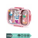 Vagonlife Bento 600Ml Tek Katlı 2 Bölmeli Paslanmaz Çelik Sefer Tası - Pembe