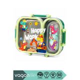 Vagonlife Bento 600ml Yeni Lunchbox Serisi Sevimli Desenli Tek Katlı 2 Bölmeli Sızdırmaz Paslanmaz Çelik Sefer Tası Çocuk Okul Yemek Kutusu Plastik Kaşık Hediyeli BPA Yok Özel Kutulu