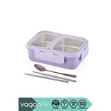 Vagonlife Bento 700ml Lunchbox Yeni Koleksiyon Tek Katlı 2 Bölmeli Çelik Sefer Tası Yemek Kutusu Mor