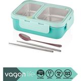 Vagonlife Bento 700ML Lunchbox Yeni Koleksiyon Tek Katlı 2 Bölmeli Çelik Sefer Tası Yemek Kutusu