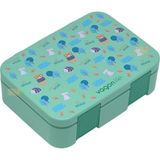 Vagonlife Bento 700ML Lunchbox Yeni Koleksiyon Tek Katlı 3 Bölmeli Abs Plastik Çocuk Sefer Tası Yemek Kutusu - Yeşil