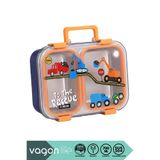 Vagonlife Bento 700ml Yeni Lunchbox Serisi Desenli Tek Katlı 2 Bölmeli Kulplu Sızdırmaz Paslanmaz Çelik Sefer Tası Çocuk Okul Yemek Kutusu Metal Kaşık ve Chopstick Hediyeli BPA Yok