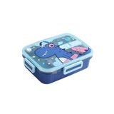 Vagonlife Bento 750ml Lunchbox Sevimli Dostlar Tek Katlı 3 Bölmeli Paslanmaz Çelik Sefer Tası Yemek Kutusu (Mavi Dinozor)