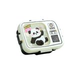 Vagonlife Bento 820ml Lunchbox Sevimli Dostlar Tek Katlı 3 Bölmeli Paslanmaz Çelik Sefer Tası Yemek Kutusu (Beyaz Panda)