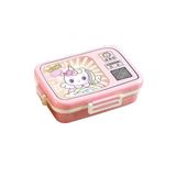 Vagonlife Bento 820ml Lunchbox Sevimli Dostlar Tek Katlı 3 Bölmeli Paslanmaz Çelik Sefer Tası Yemek Kutusu (Pembe Unicorn)