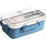 Vagonlife Bento 900ML Lunchbox Yeni Koleksiyon 1 Katlı 3 Bölmeli Çelik Sefer Tası Yemek Kutusu - Açık Mavi