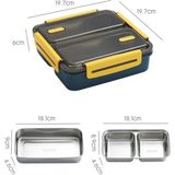 Vagonlife Bento 950ml Lunchbox Tek Katlı 3 Bölmeli Çelik Sefer Tası Yemek Kutusu (Koyu Yeşil)