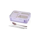 Vagonlife Bento 950ml Lunchbox Tek Katlı 4 Bölmeli Çelik Sefer Tası Yemek Kutusu (Mor)