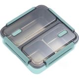 Vagonlife Bento 950ml Lunchbox Yeni Koleksiyon Tek Katlı 3 Bölmeli Çelik Sefer Tası Yemek Kutusu (Koyu Yeşil)