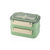 Vagonlife Bento Lunch Box 1600 ml 2 Kat Yeni Nesil Sefer Tası Paslanmaz Çelik -FFLBOX2221 - Yeşil
