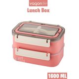 Vagonlife Bento Lunch Box 1600 ML 2 Kat Yeni Nesil Sefer Tası Paslanmaz Çelik -FFLBOX2221