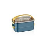 Vagonlife Bento Lunch Box Ofis-Okul İçin Yeni Nesil Sefer Tası 2 kat Taşıma Kulplu Çelik FF367