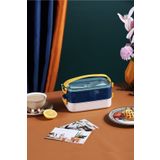 Vagonlife Bento Lunch Box Ofis-Okul Için Yeni Nesil Sefer Tası Taşınabilir Yemek Kutusu Çelik FF462 - Lacivert