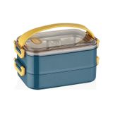 Vagonlife Bento Lunch Box Sefer Tası 2 Kat Taşıma Kulplu Çelik Ff367 lacivert