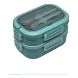 Vagonlife Bento Lunchbox 1330ML – 2 Katlı, 3 Bölmeli, Paslanmaz Çelik Sefer Tası Yemek Kabı, Sızdırm - Yeşil