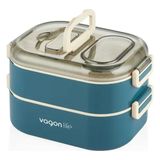 Vagonlife Beslenme Kutusu 2 Katlı - Paslanmaz Çelik - 1000ML Yeni Nesil Lunch Box - Mavi